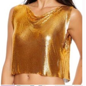 Gold Sequin Sleeveless Top